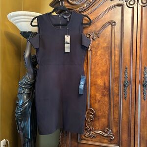 BCBG MaxAzria Black Sheath Midi  Dress Sleeveless